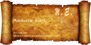 Manheim Edit névjegykártya